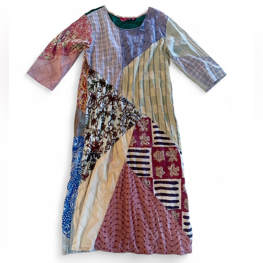 Vintage Sacred Threads Multicolor Patchwork Maxi … - image 1